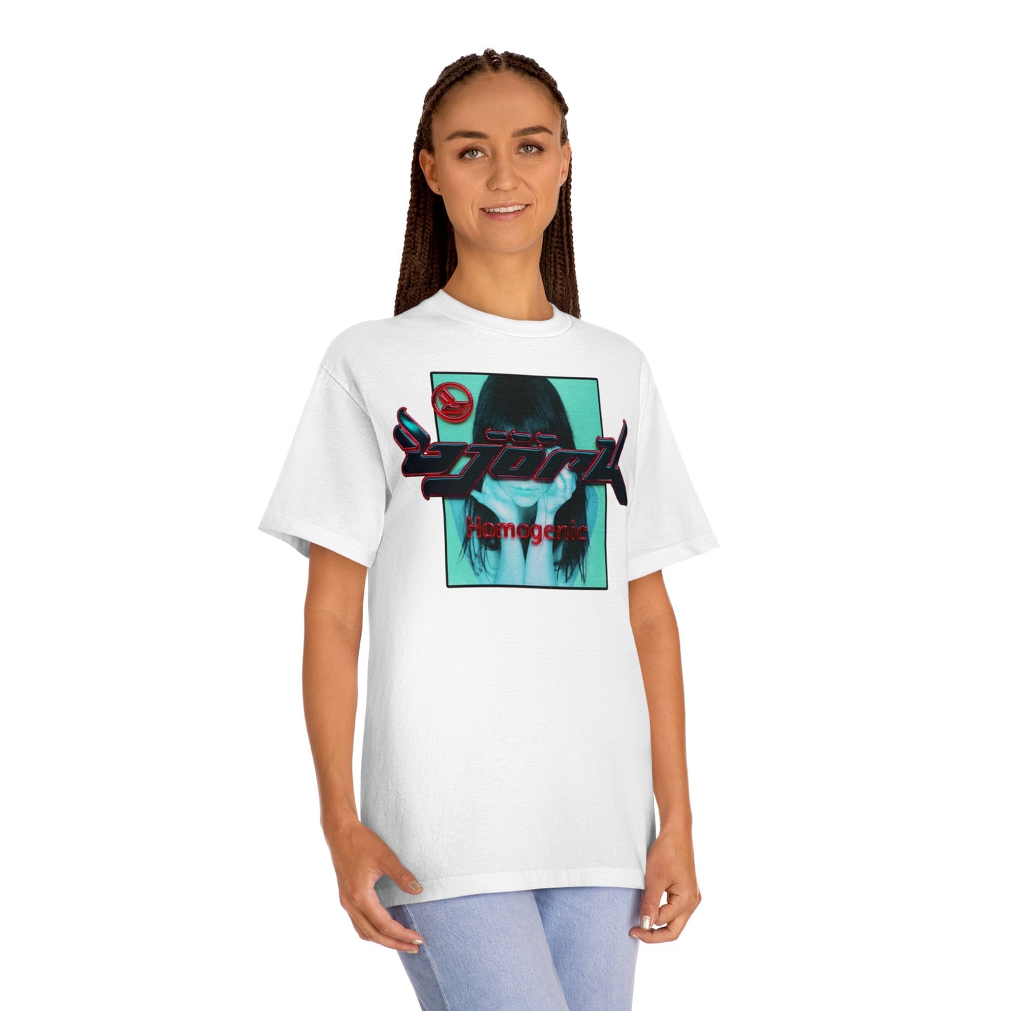 björk homogenic transparent metallic tee t-shirt y2k