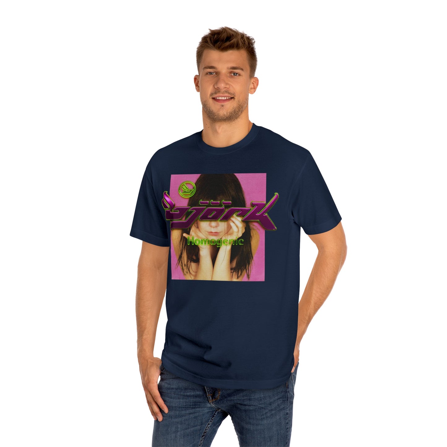 björk homogenic post tee t-shirt 3d slime metallic