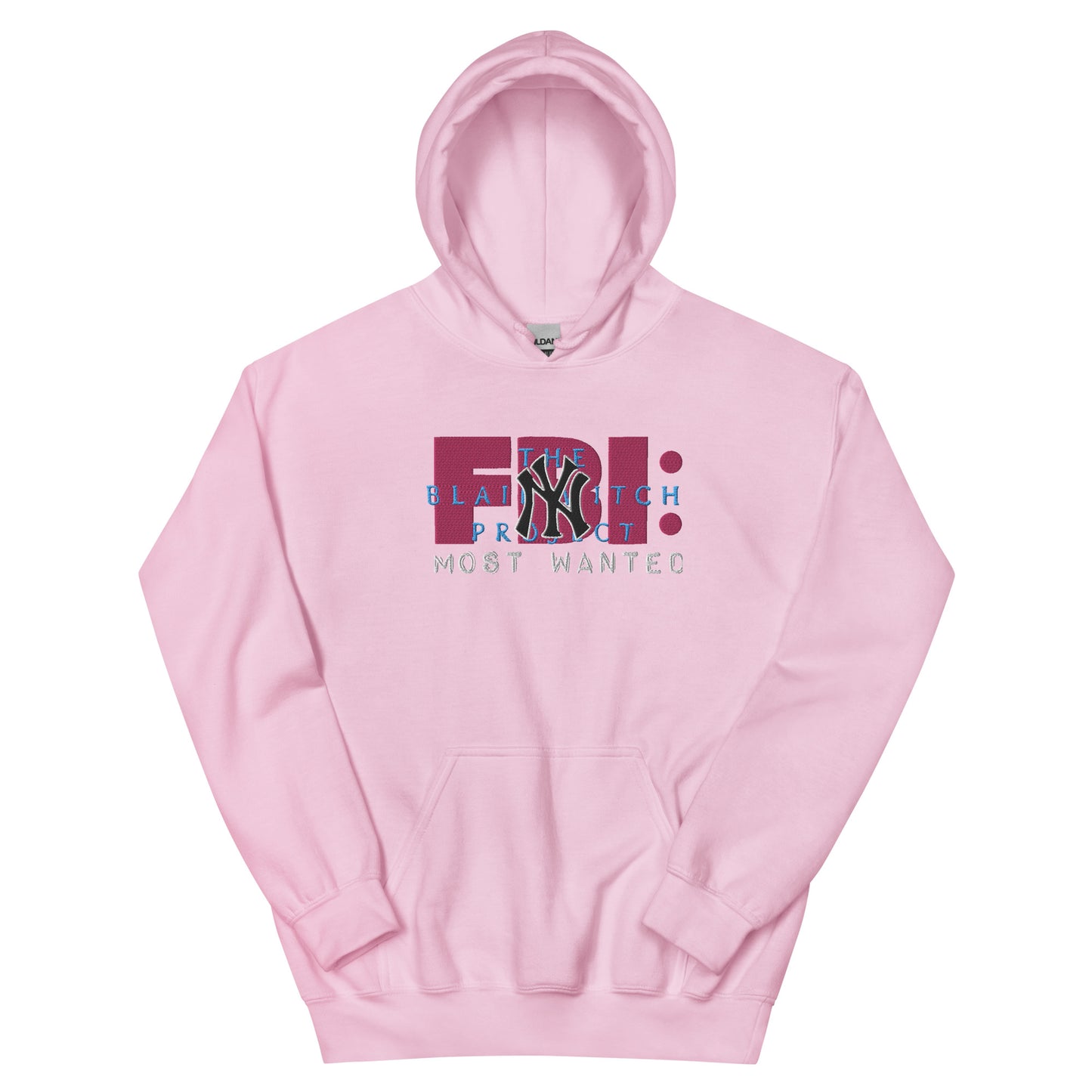 FBI most wanted nyc hoodie embroidery y2k mowa Lola goth the Blair witch project movie