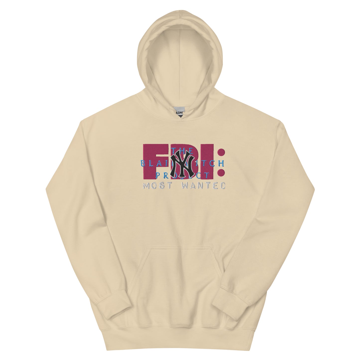 FBI most wanted nyc hoodie embroidery y2k mowa Lola goth the Blair witch project movie