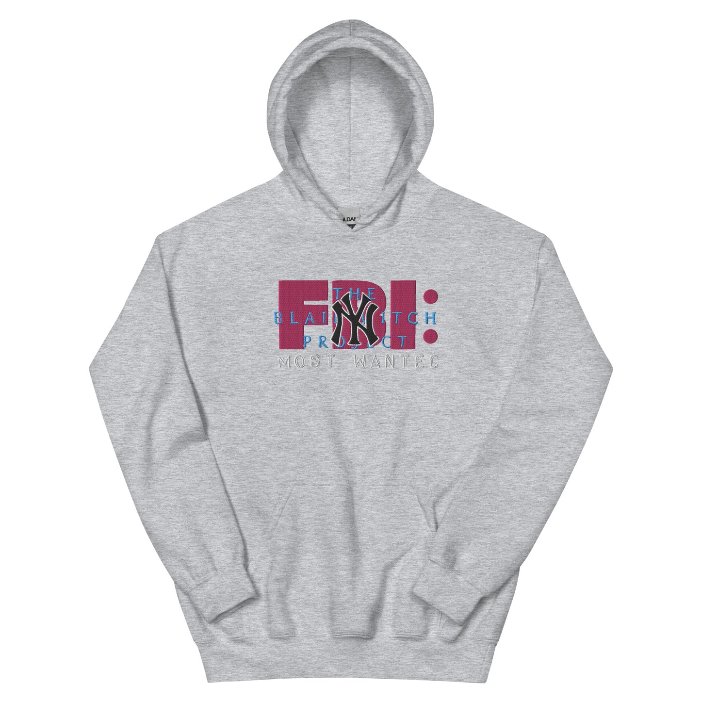 FBI most wanted nyc hoodie embroidery y2k mowa Lola goth the Blair witch project movie